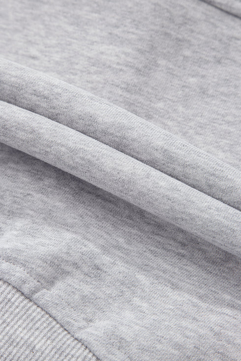 Quarter Zip Stand Neck Kangaroo Pocket Sweatshirt