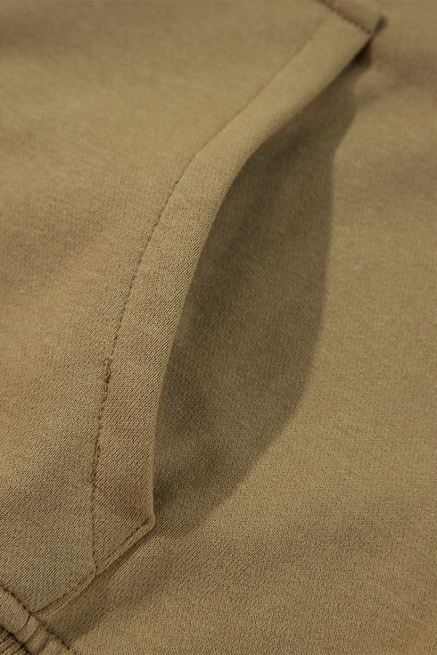 Quarter Zip Stand Neck Kangaroo Pocket Sweatshirt