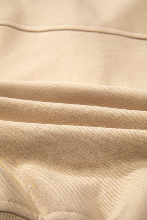 Quarter Zip Stand Neck Kangaroo Pocket Sweatshirt