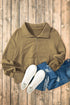 Quarter Zip Stand Neck Kangaroo Pocket Sweatshirt