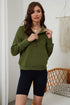Quarter Zip Stand Neck Kangaroo Pocket Sweatshirt