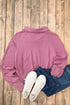 Quarter Zip Stand Neck Kangaroo Pocket Sweatshirt