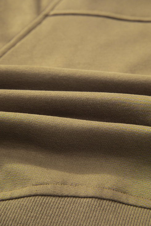 Quarter Zip Stand Neck Kangaroo Pocket Sweatshirt