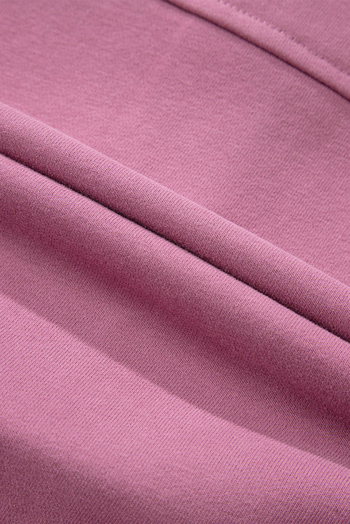 Quarter Zip Stand Neck Kangaroo Pocket Sweatshirt