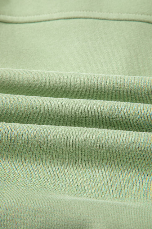 Quarter Zip Stand Neck Kangaroo Pocket Sweatshirt