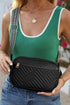 Quilted Faux Leather Chain Strap Rectangular Crossbody Bag
