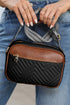 Quilted Faux Leather Chain Strap Rectangular Crossbody Bag