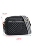 Quilted Faux Leather Chain Strap Rectangular Crossbody Bag