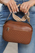 Quilted Faux Leather Chain Strap Rectangular Crossbody Bag