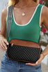 Quilted Faux Leather Chain Strap Rectangular Crossbody Bag