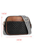 Quilted Faux Leather Chain Strap Rectangular Crossbody Bag