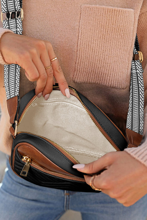 Quilted Faux Leather Chain Strap Rectangular Crossbody Bag