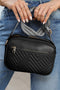 Quilted Faux Leather Chain Strap Rectangular Crossbody Bag