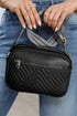 Quilted Faux Leather Chain Strap Rectangular Crossbody Bag