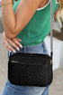Quilted Faux Leather Chain Strap Rectangular Crossbody Bag