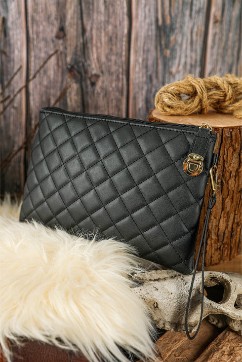 Quilted Faux Leather Chain Strap Wallet Handbag