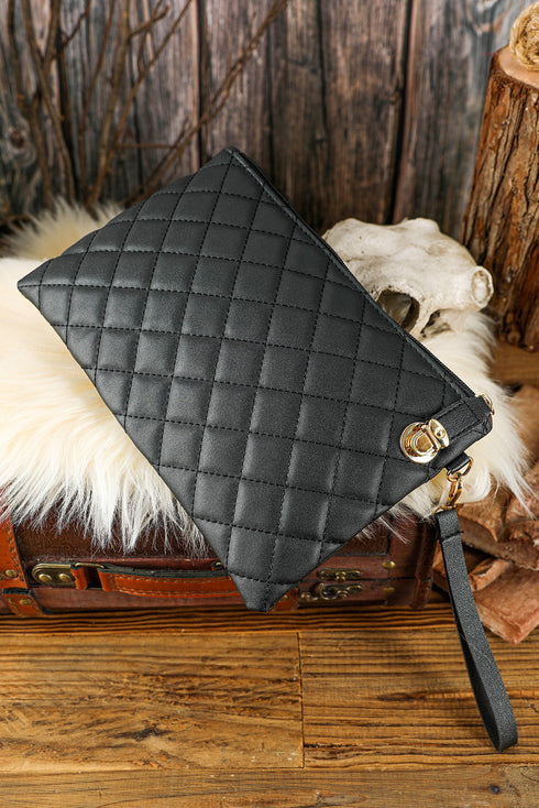 Quilted Faux Leather Chain Strap Wallet Handbag