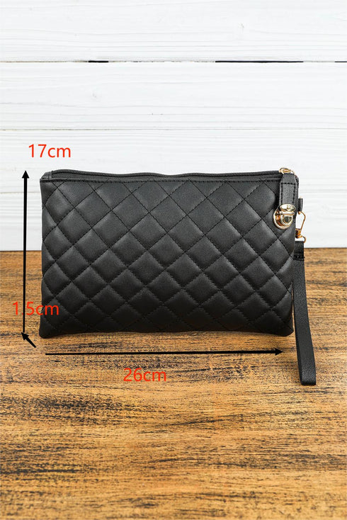 Quilted Faux Leather Chain Strap Wallet Handbag