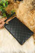 Quilted Faux Leather Chain Strap Wallet Handbag