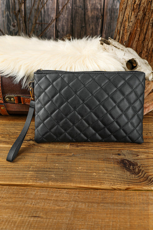 Quilted Faux Leather Chain Strap Wallet Handbag