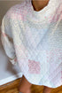 Quilted Floral Patchwork Mock Neck Long Sleeve Top
