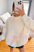 Quilted Floral Patchwork Mock Neck Long Sleeve Top