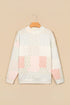 Quilted Floral Patchwork Mock Neck Long Sleeve Top
