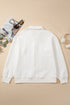Quilted Geometric Texture Collared Long Sleeve Pullover