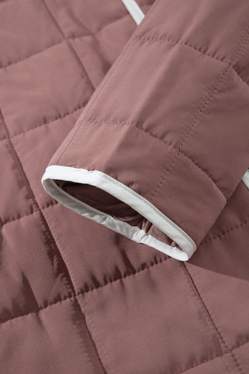 Quilted Metal Button Trim Detail Pocket Jacket