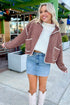 Quilted Metal Button Trim Detail Pocket Jacket