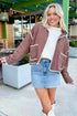 Quilted Metal Button Trim Detail Pocket Jacket