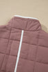 Quilted Metal Button Trim Detail Pocket Jacket