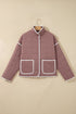 Quilted Metal Button Trim Detail Pocket Jacket