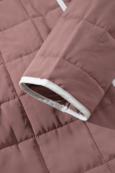 Quilted Metal Button Trim Detail Pocket Jacket