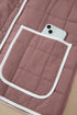 Quilted Metal Button Trim Detail Pocket Jacket