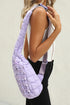 Quilted Nylon Drawstring Knot Strap Sling Bag