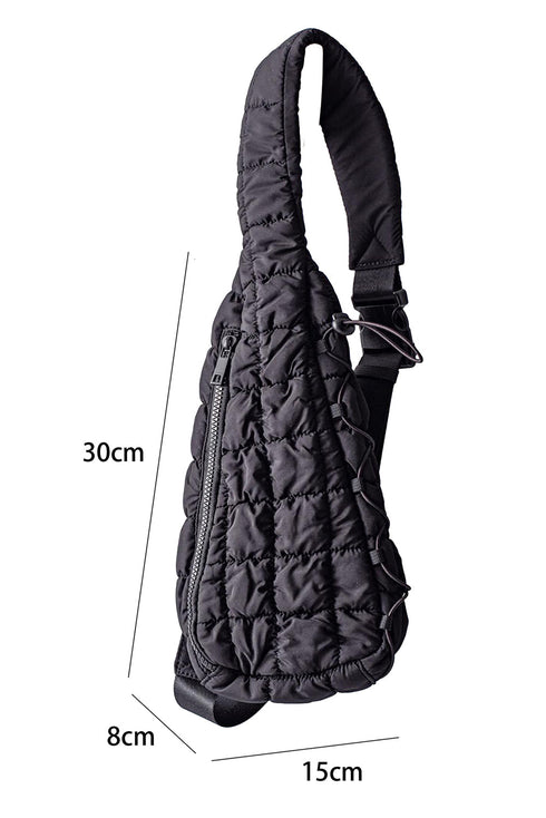 Quilted Nylon Drawstring Knot Strap Sling Bag