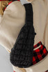 Quilted Nylon Drawstring Knot Strap Sling Bag