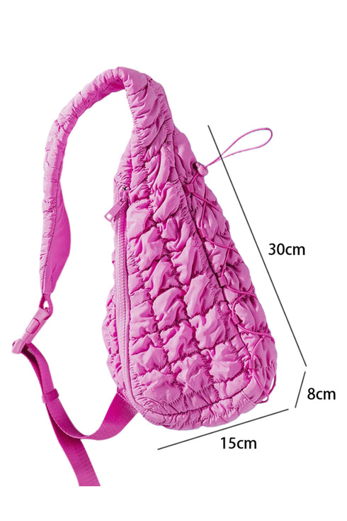 Quilted Nylon Drawstring Knot Strap Sling Bag