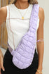 Quilted Nylon Drawstring Knot Strap Sling Bag