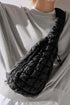 Quilted Nylon Drawstring Knot Strap Sling Bag