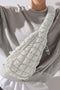 Quilted Nylon Drawstring Knot Strap Sling Bag