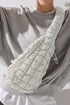 Quilted Nylon Drawstring Knot Strap Sling Bag