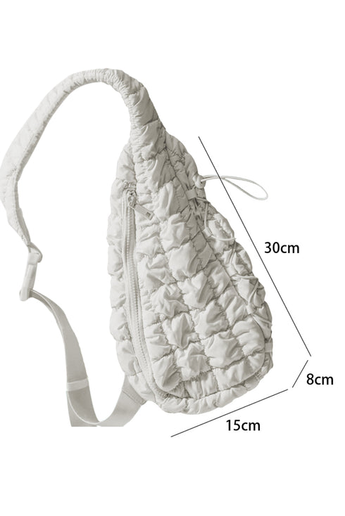 Quilted Nylon Drawstring Knot Strap Sling Bag
