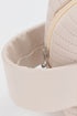 Quilted PU Leather Round Zip Handle Makeup Bag