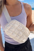 Quilted Puffer Adjustable Strap Crossbody Belt Bag