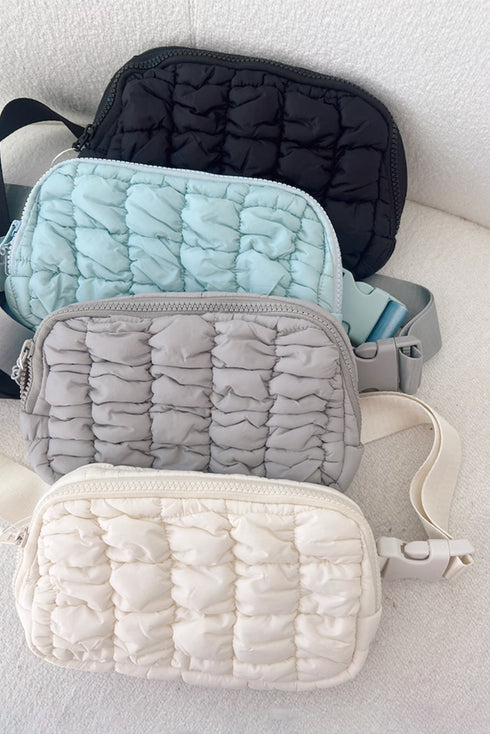 Quilted Puffer Adjustable Strap Crossbody Belt Bag