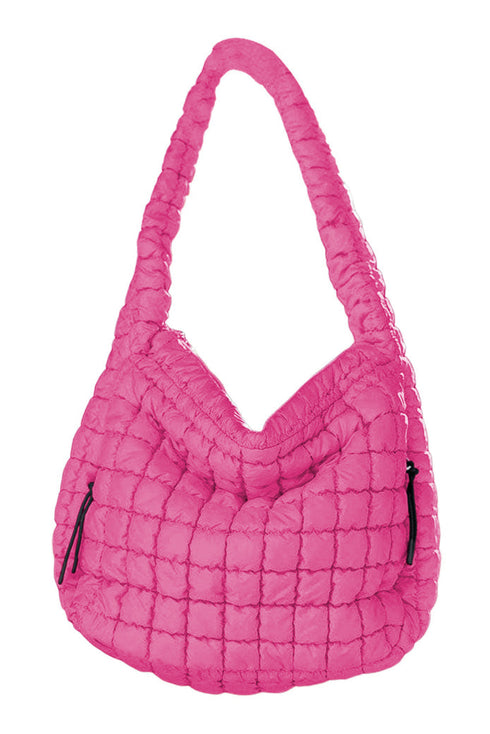 Quilted Puffy Oversized Faux Leather Slouchy Shoulder Bag