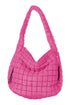 Quilted Puffy Oversized Faux Leather Slouchy Shoulder Bag