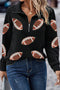 Quilted Shimmer Football Graphic Long Sleeve Quarter Zip Pullover
